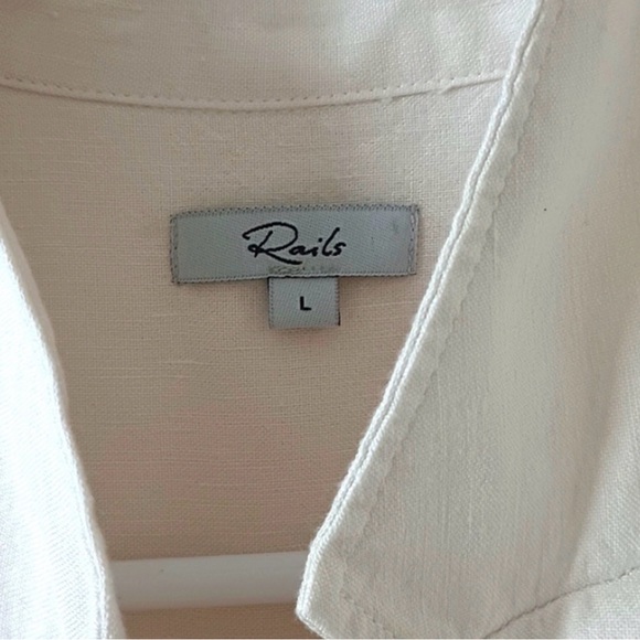 Rails Georgie Linen Blend Romper Cream Utility Short Jumpsuit with Tie Waist - Picture 6 of 6